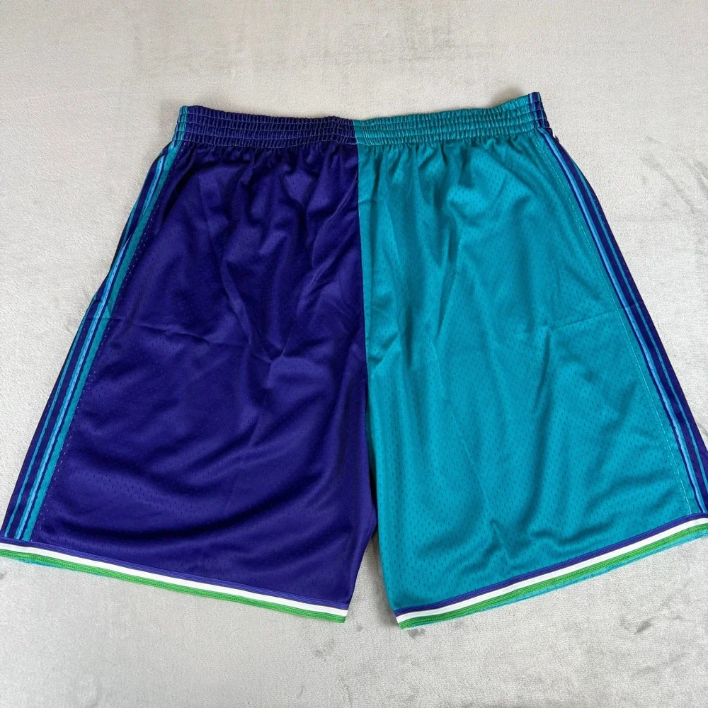 Charlotte Hornets Mitchell Ness Split Swingman Shorts Mens 3XLB Teal Purple NWT